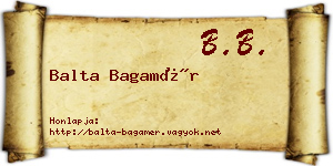 Balta Bagamér névjegykártya